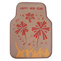 Happy New Year Universal Automotive Carpet Car Floor Mats Rubber 5pcs Sets - Pink